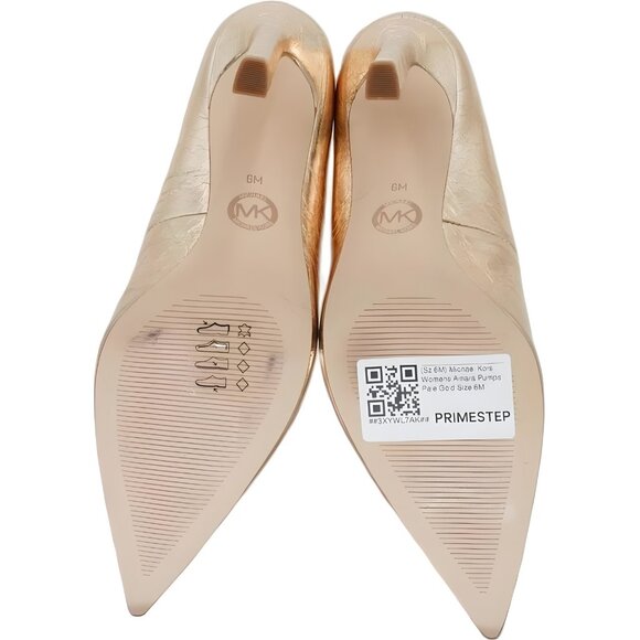 Michael Kors Amara Pointed Toe Pumps Pale Gold Metallic 6M - Picture 6 of 6